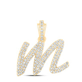 1/2CTW-DIA NK INITIAL "M" PENDANT